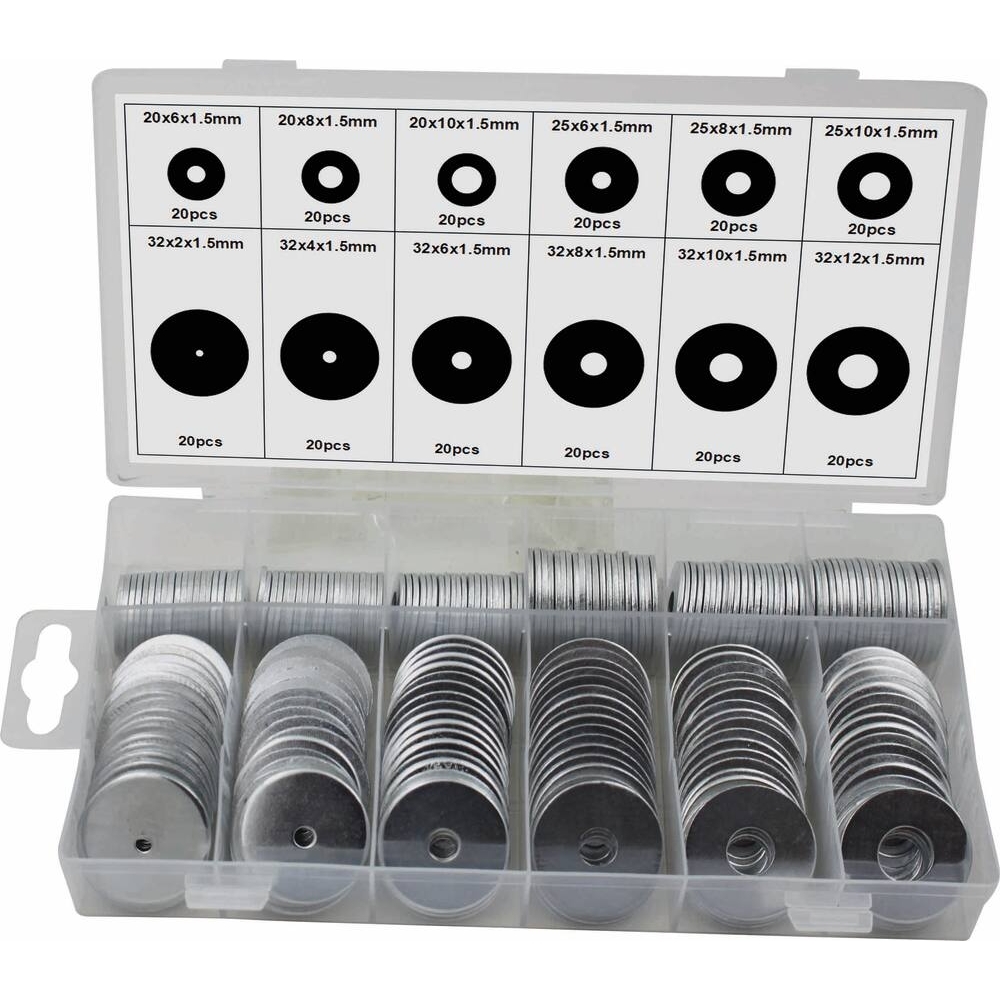 RONDELLE EN ACIER 6X20MM À 12X32MM - COFFRET DE 240 PCS - STILKER - 76201