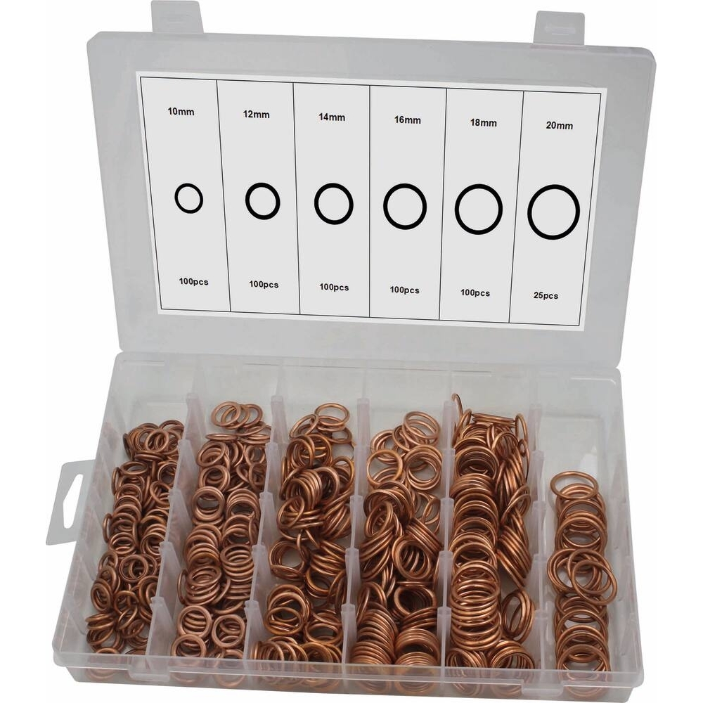 JOINTS DE VIDANGE EN CUIVRE DE 10 À 20MM - COFFRET DE 525 PCS - STILKER - 76204