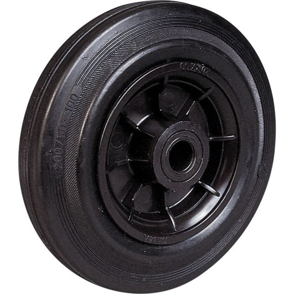 Roue nylon et caoutchouc alésage lisse D100mm MANULOIRE - 76715