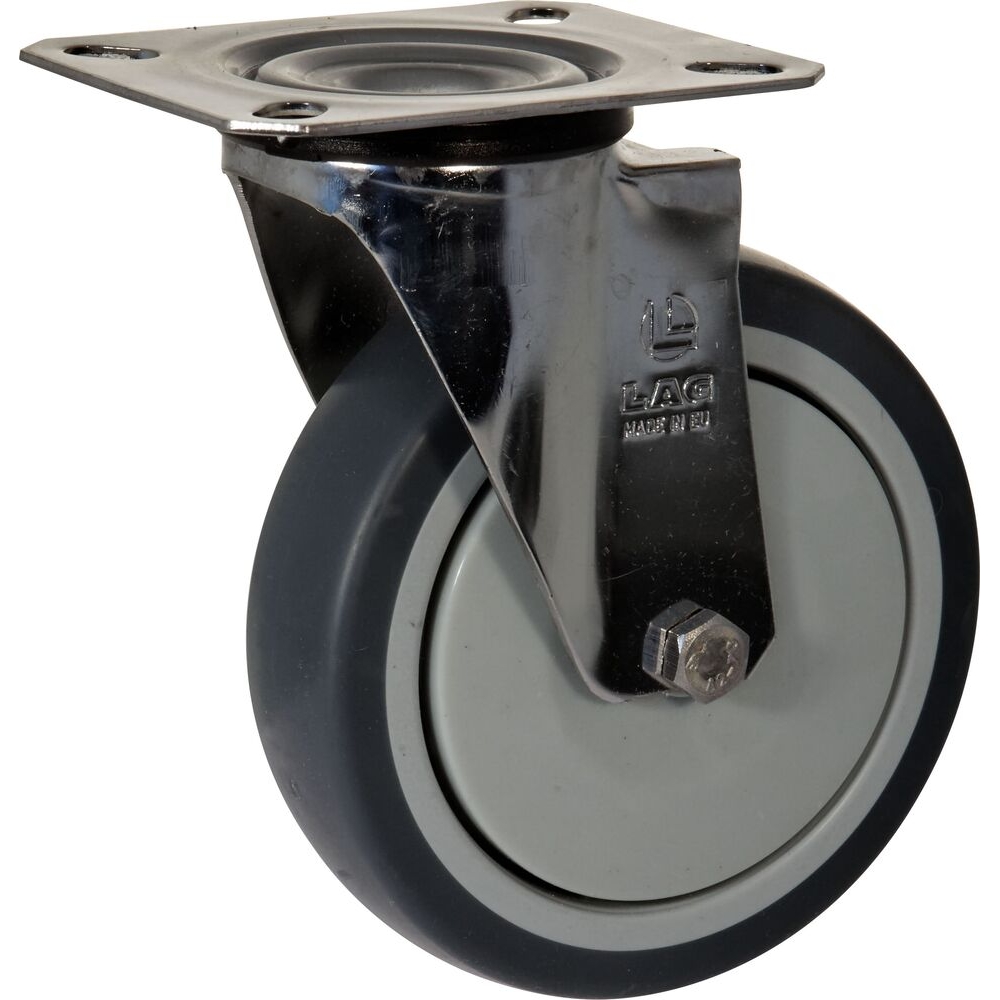 Chape inox moyenne pivotante nylon et santoprène D80mm MANULOIRE - 76821