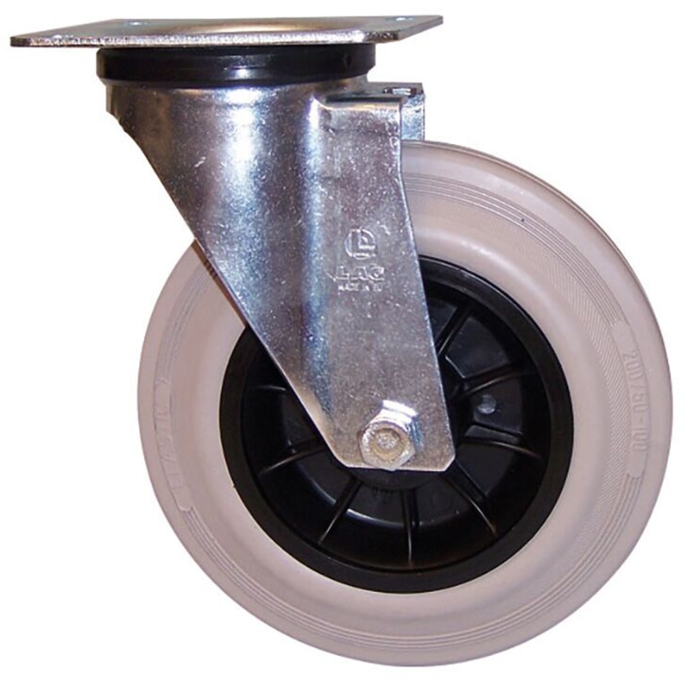 Chape zinguée moyenne pivotante nylon + caoutchouc D100mm MANULOIRE - 76844