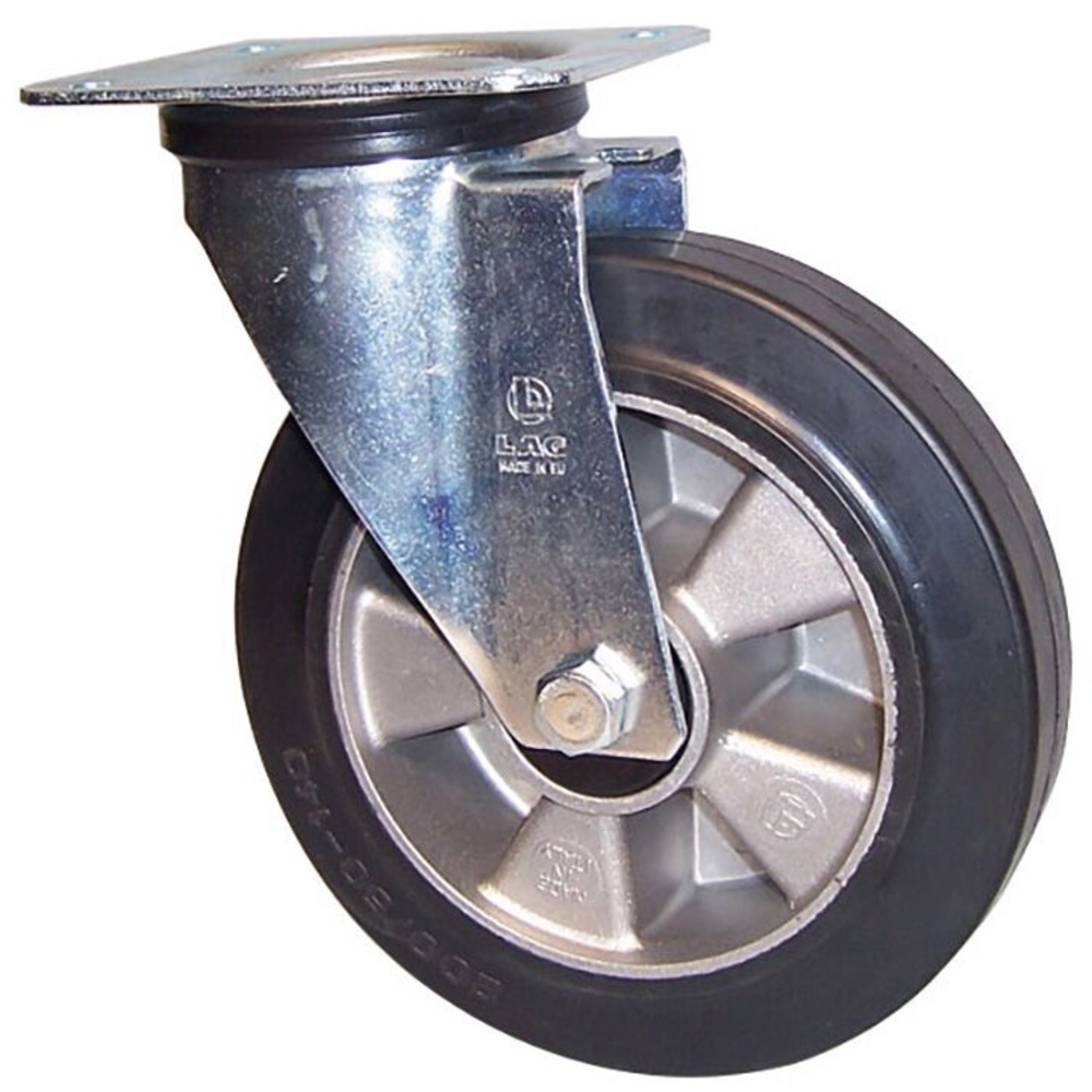 Chape zinguée moyenne pivotante aluminium + caoutchouc D160mm MANULOIRE - 76856
