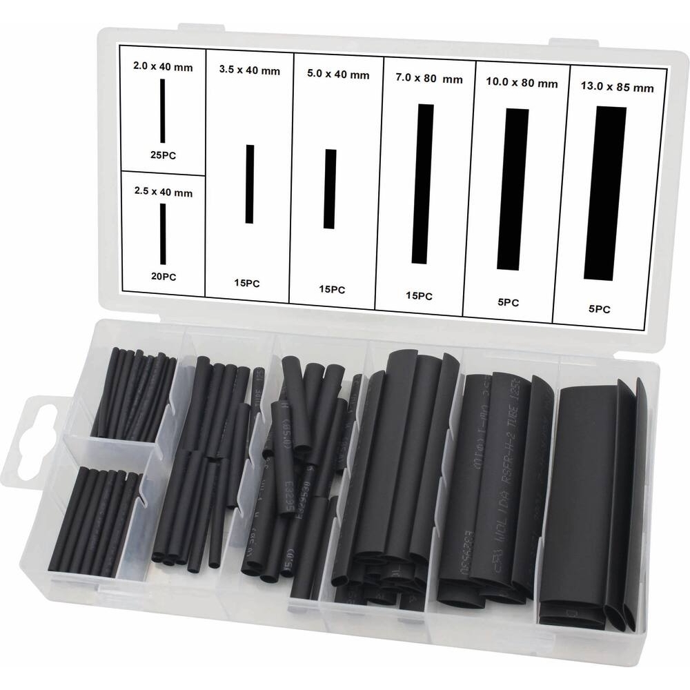 GAINE THERMORÉTRACTABLE 40 À 85MM NOIR - COFFRET DE 100 PCS - STILKER - 77932