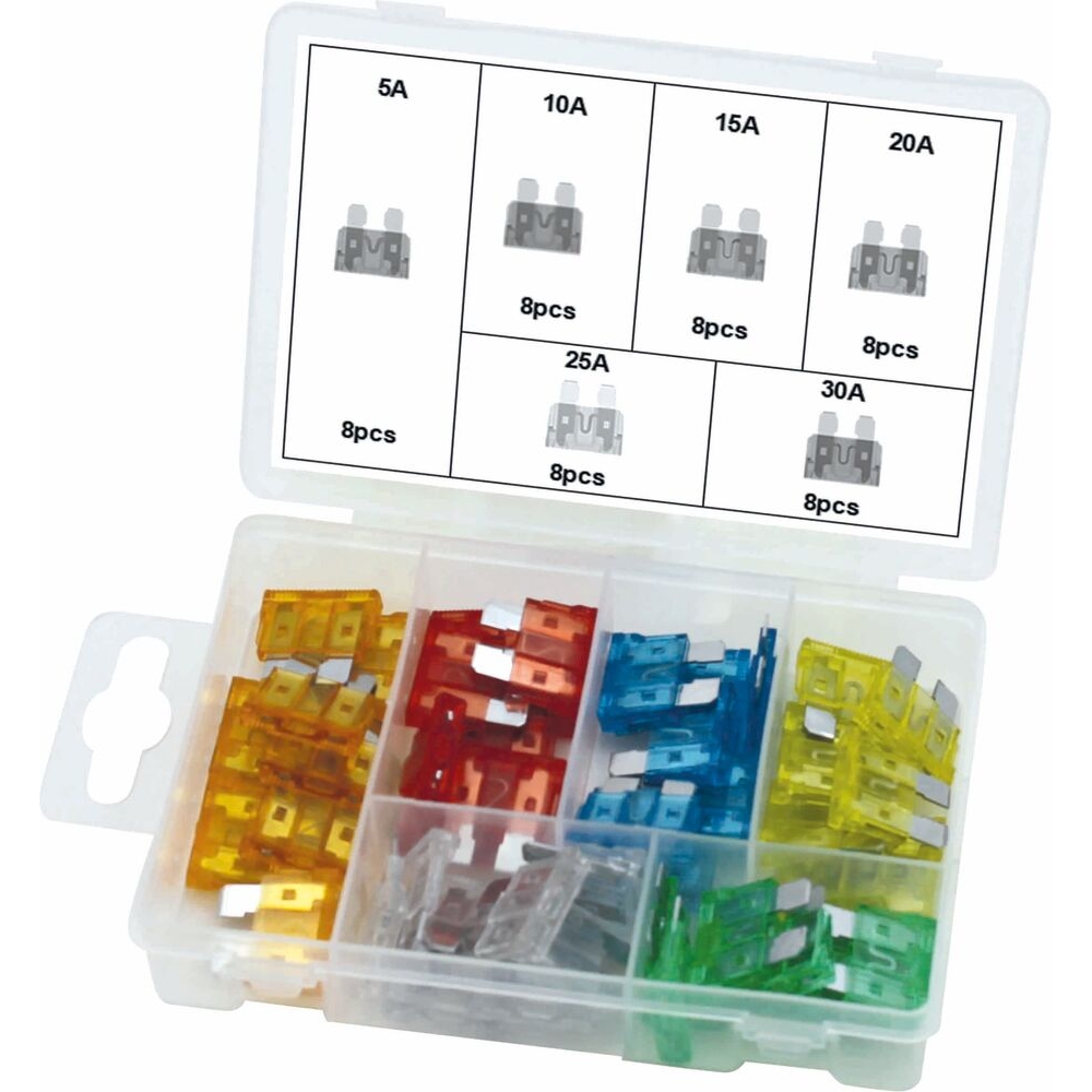 Fusible enfichable standard assortiment - coffret de 48 pcs STILKER - 77976