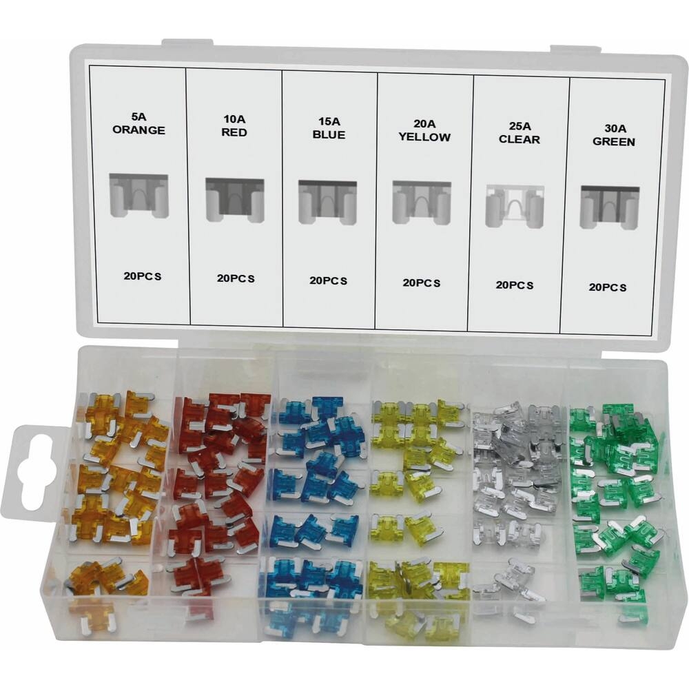 Micro fusible enfichable assortiment - coffret de 120 pcs STILKER - 77978