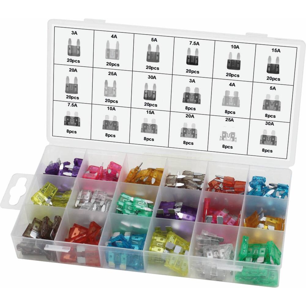 Fusible enfichable mini/standard assortiment - coffret de 252 pcs STILKER - 77979