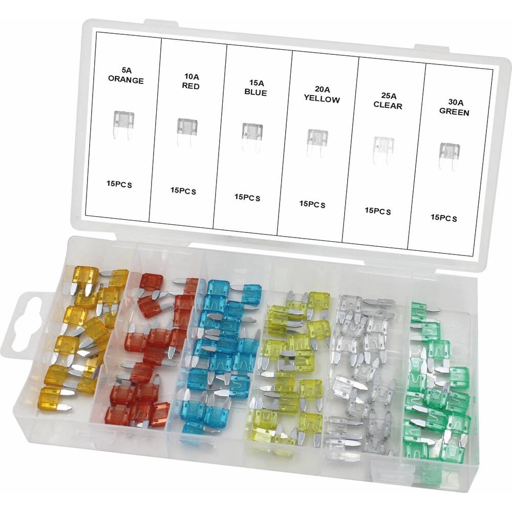 Mini fusible enfichable assortiment - coffret de 90 pcs STILKER - 77980
