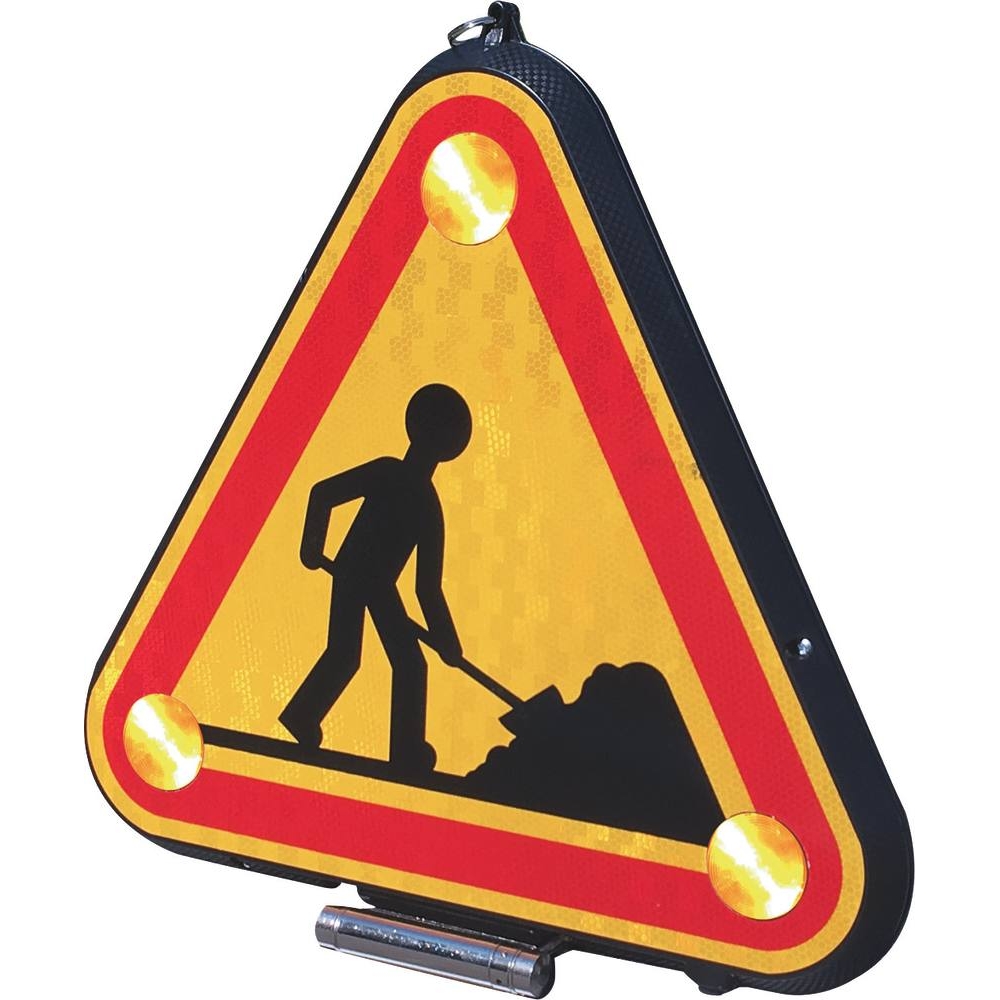 Triangle triflash à LED class 1 double face 500mm polycarbonate avec relevage manuel CEA - 79300