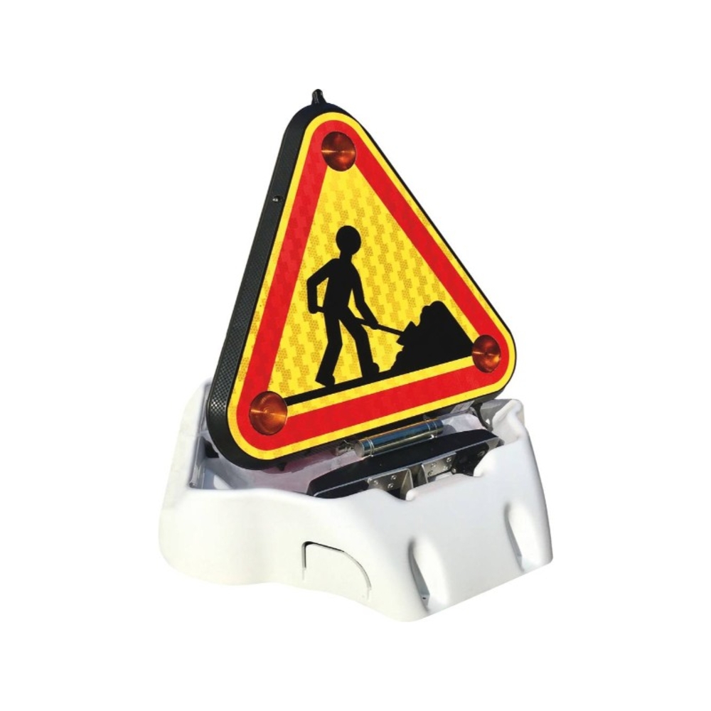 Triangle triflash led class 2 double face 500mm polycarbonate + relevage électrique CEA - 79305