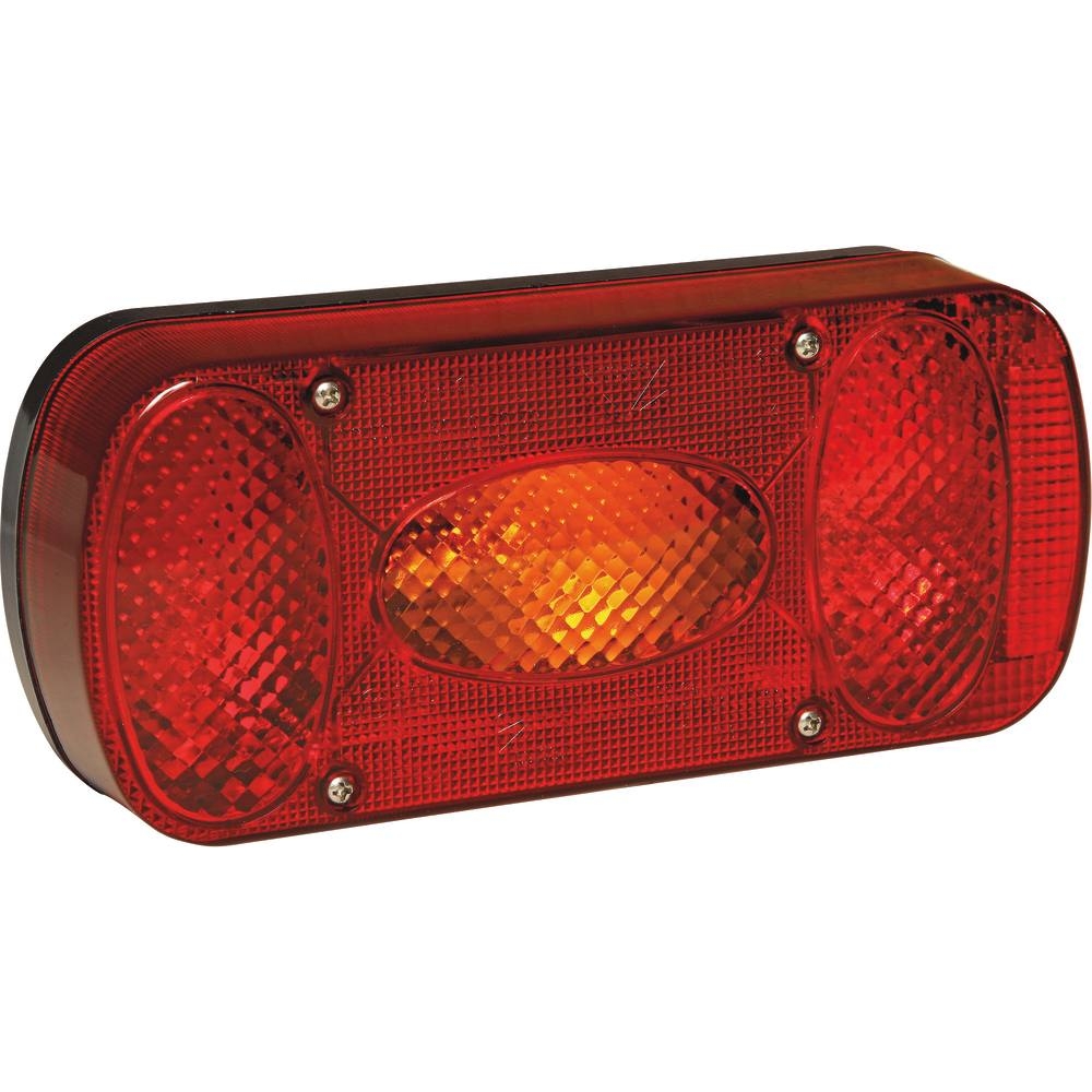 Feu arrière rectangle 12V 5 fonctions avec connecteur 5 plots 218x98mm ASPOCK - 79550