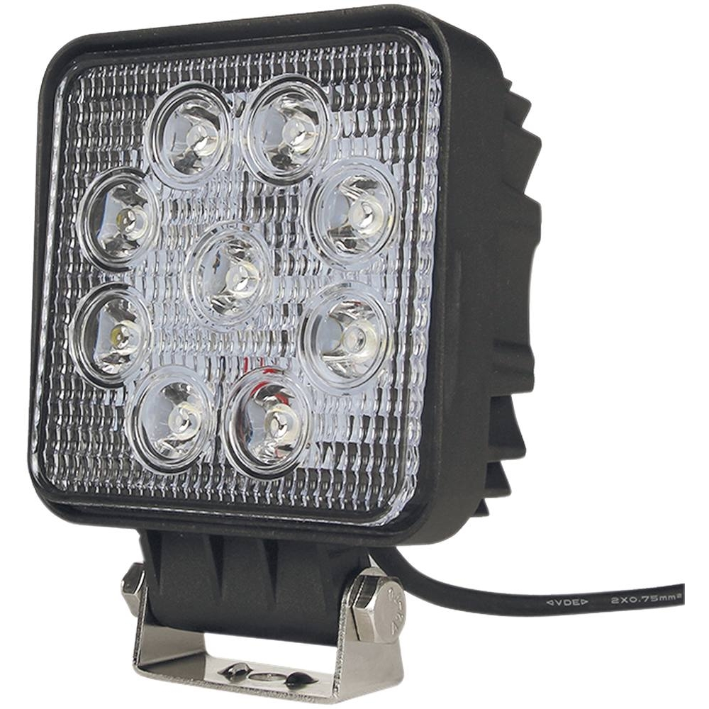 Phare de travail carré LED 10/30V 27W 1800 lumens faisceau longue portée - SODIFLASH - 79689