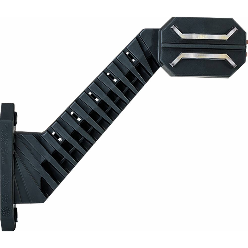 Feu de gabarit LED 12/24V rouge/blanc/orange déporté coudé 200mm - côté droit SODIFLASH - 79842