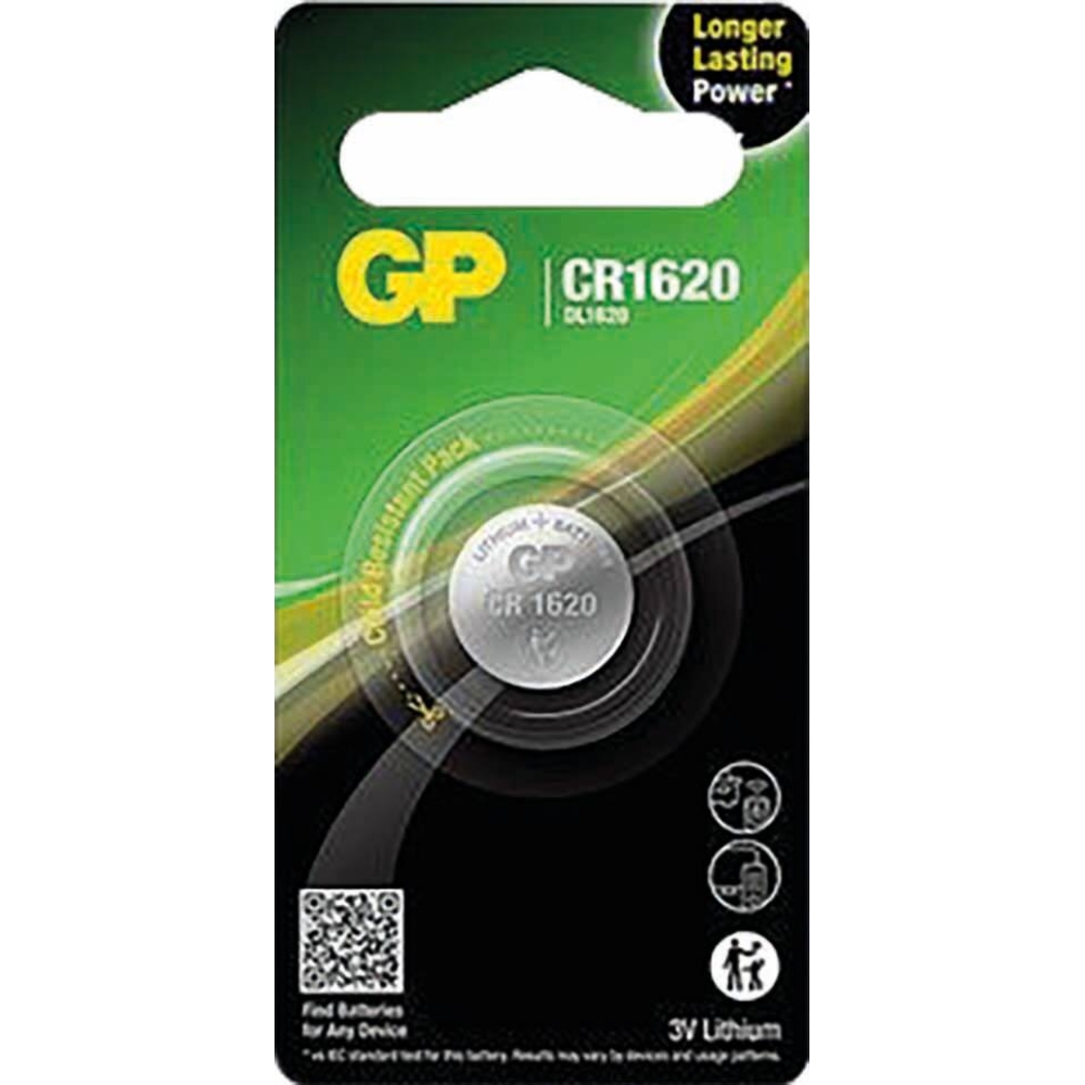 Pile bouton CR1620 lithium GP - 81251