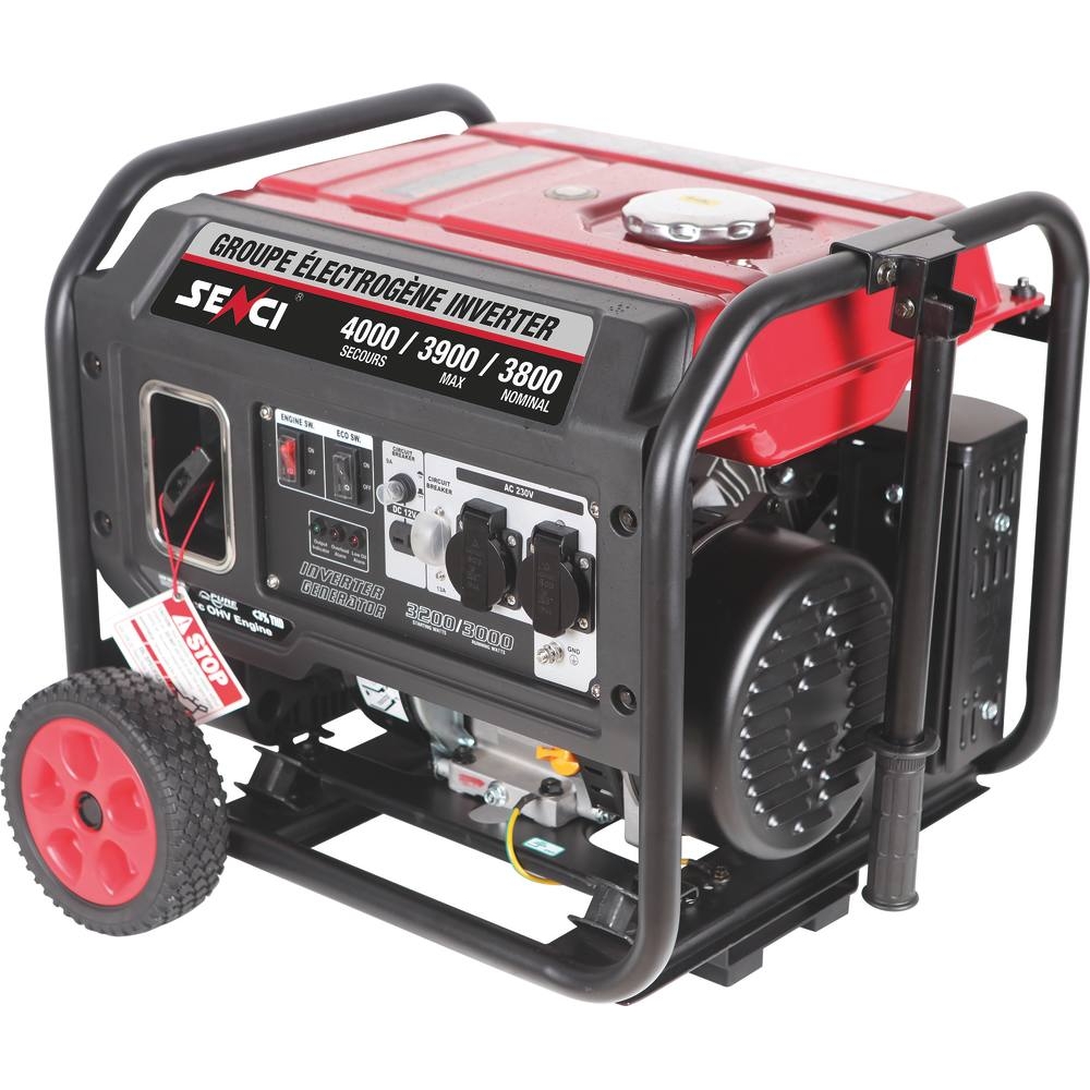 Groupe électrogène AVR monophasé essence 4000W 7CV SENCI - 82015