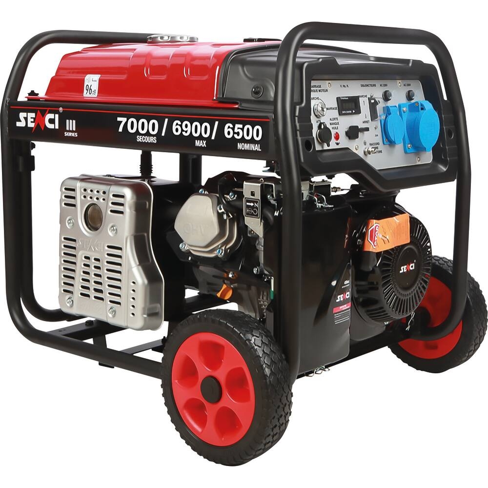 Groupe électrogène AVR monophasé essence 7000W 14CV démarrage électrique avec kit brouette SENCI - 82028