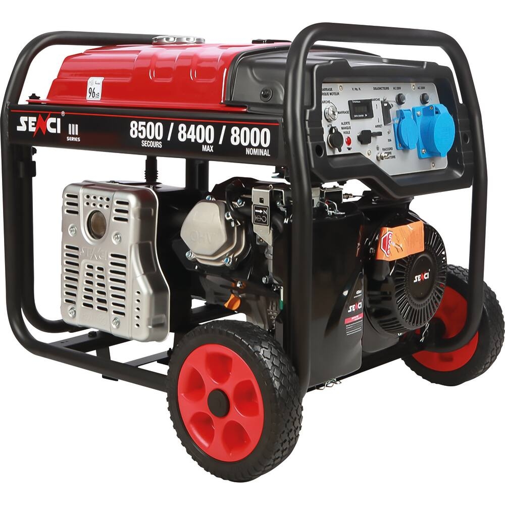 Groupe électrogène AVR monophasé essence 8500W 16CV démarrage électrique avec kit brouette SENCI - 82034