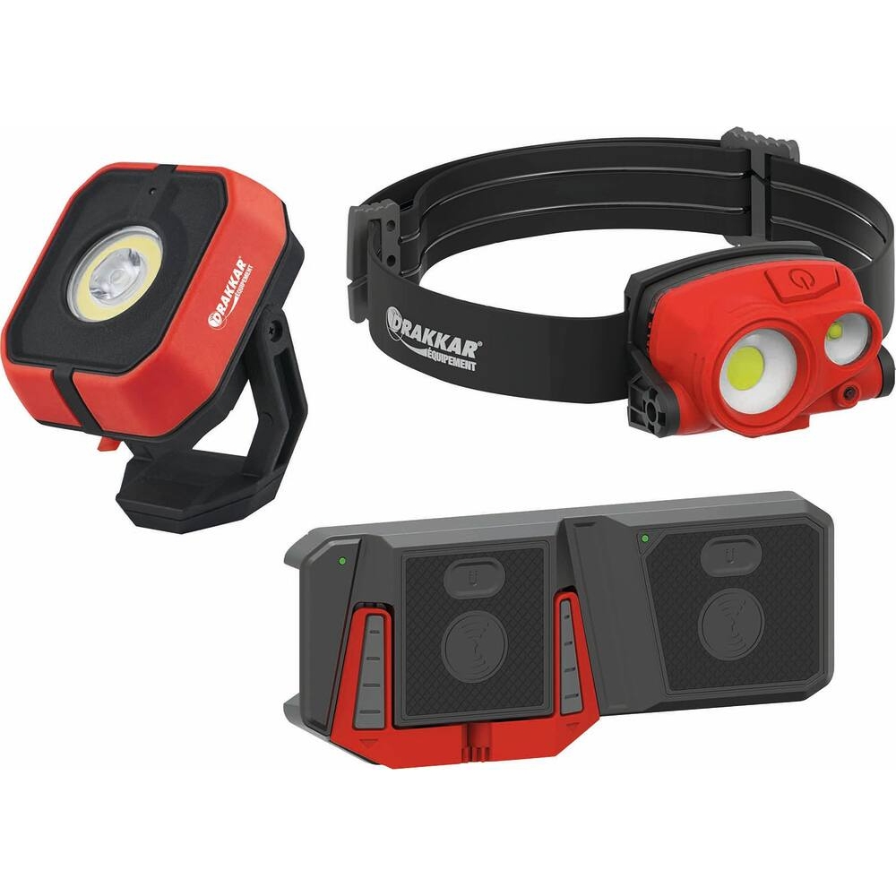 Pack éclairage à induction - Lampe de poche carrée, lampe frontale et chargeur DRAKKAR - 82386