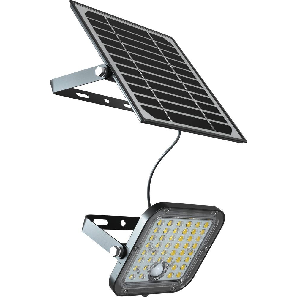 Projecteur LED solaire 1500 lumens 10W avec détecteur et télécommande - Panneau déporté DRAKKAR - 82462