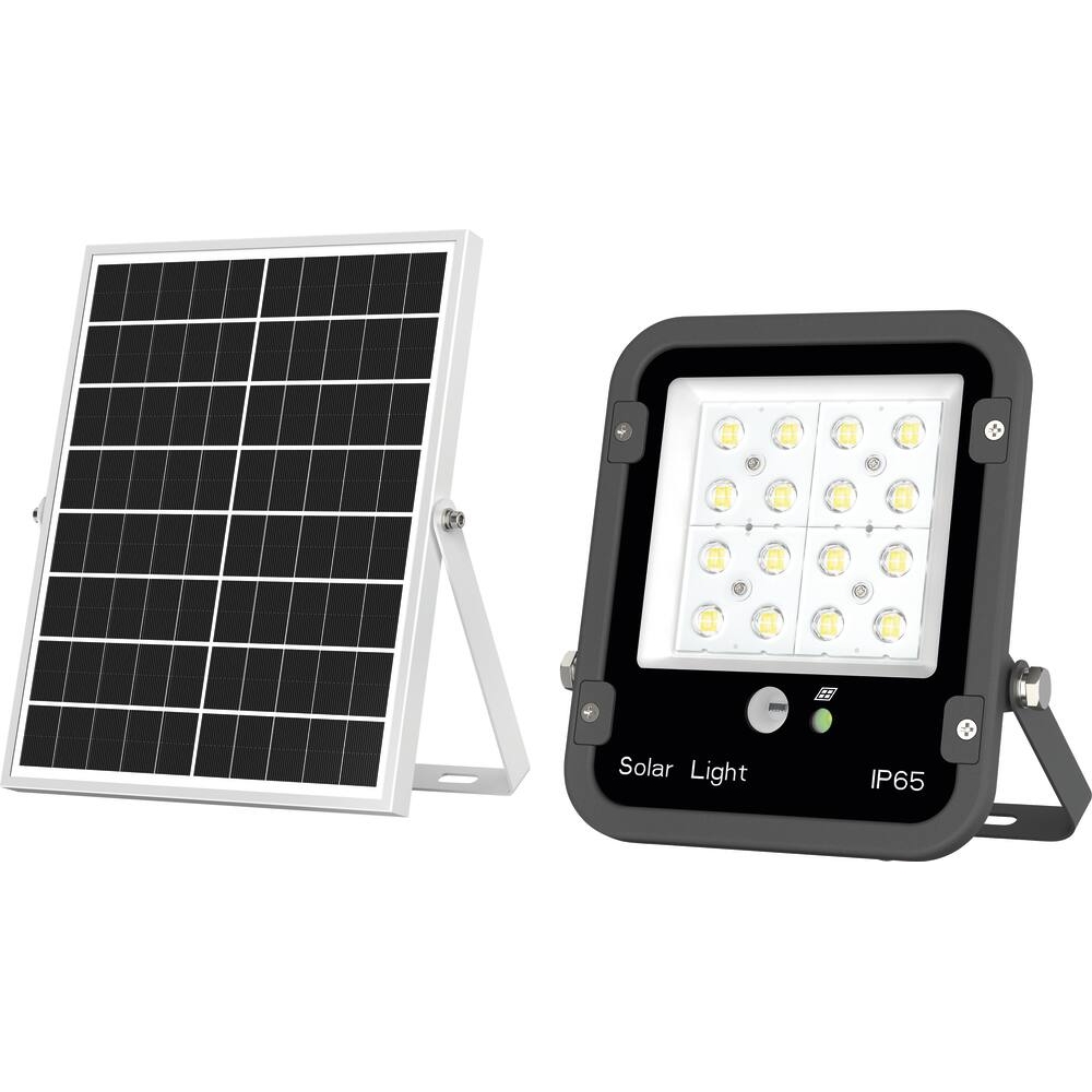 Projecteur LED solaire 2000 lumens 13,5W avec télécommande - Panneau déporté DRAKKAR - 82468
