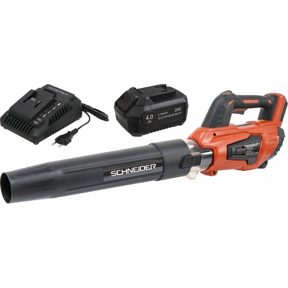 Souffleur de feuilles à batterie 20V - 400/570 m³/h - batterie 4Ah - chargeur 3A - SCHNEIDER ELECTRO - 83506