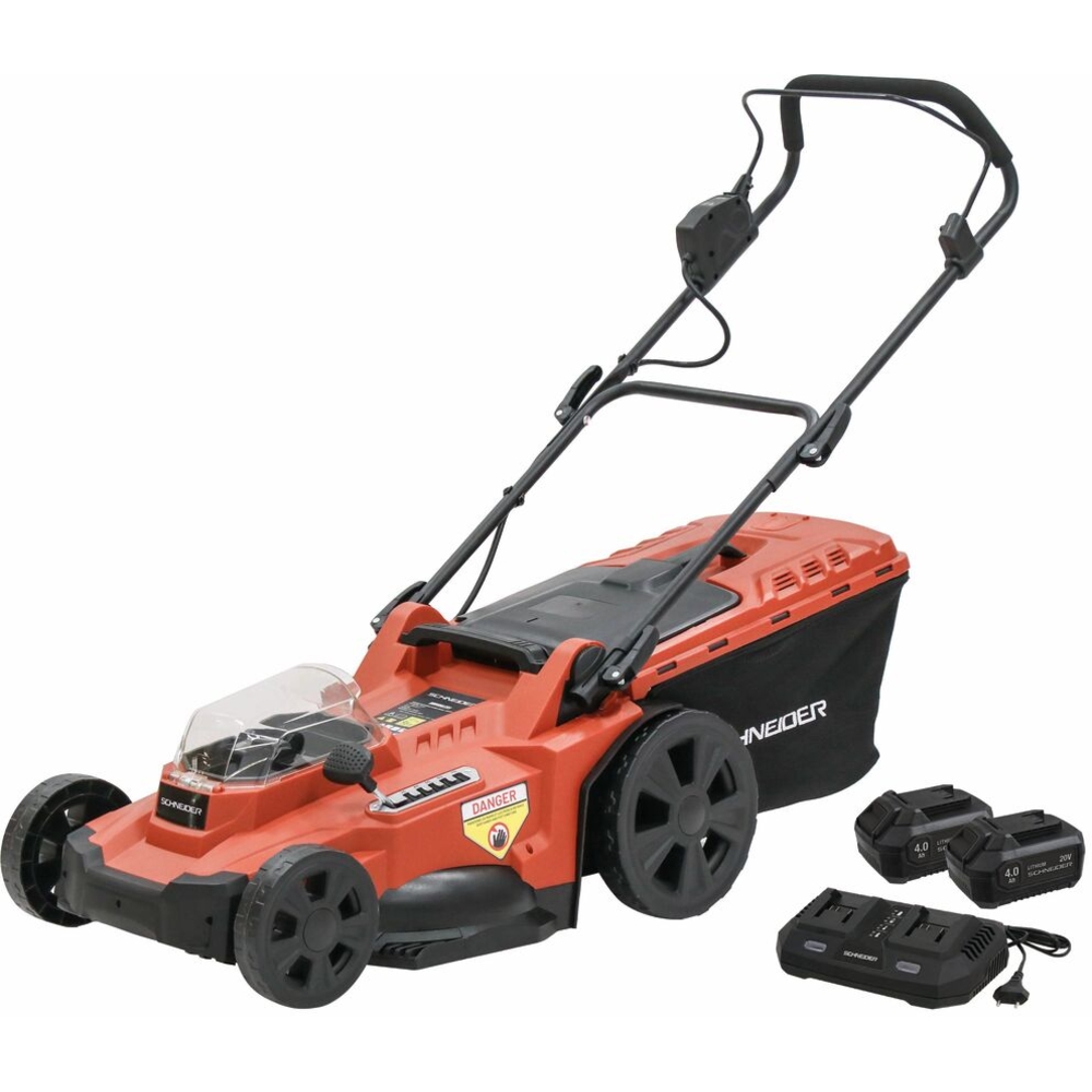 Tondeuse sur batterie Ø 430mm - Bac 50L - 2 batteries 4Ah - chargeur double 3A SCHNEIDER ELECTRO - 83538