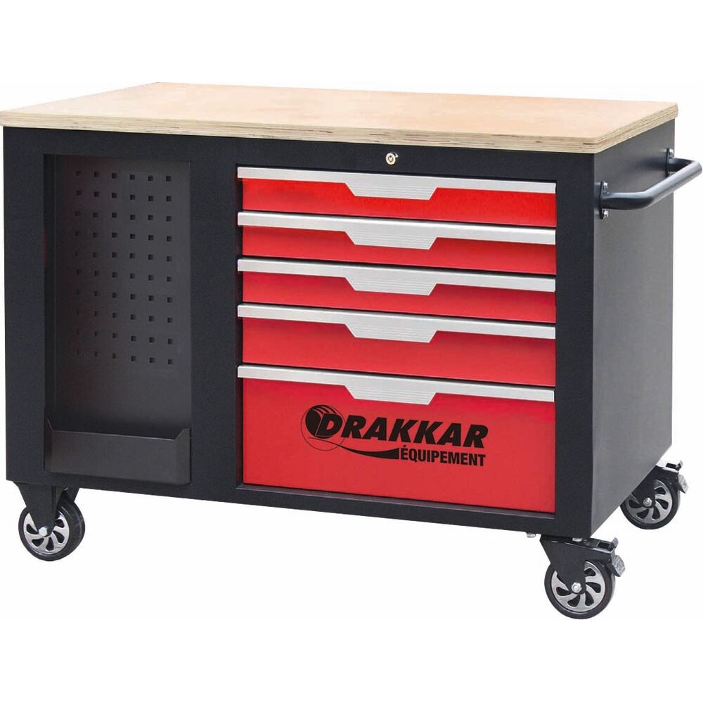 Servante d'atelier 10 tiroirs composée de 176 outils - modules finition carbone DRAKKAR TOOLS - 83985