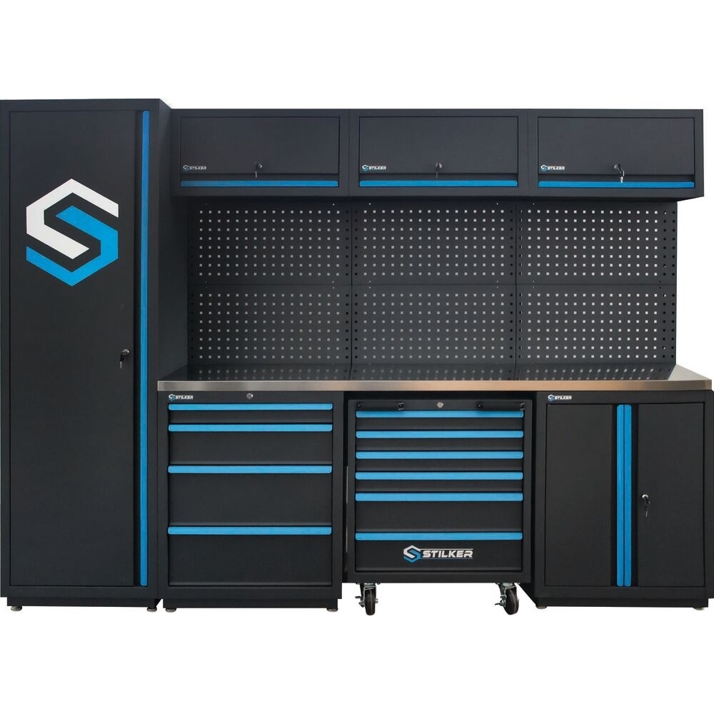 Mobilier d'atelier 4 éléments plateau inox 38mm - 147 outils - STILKER - 84084