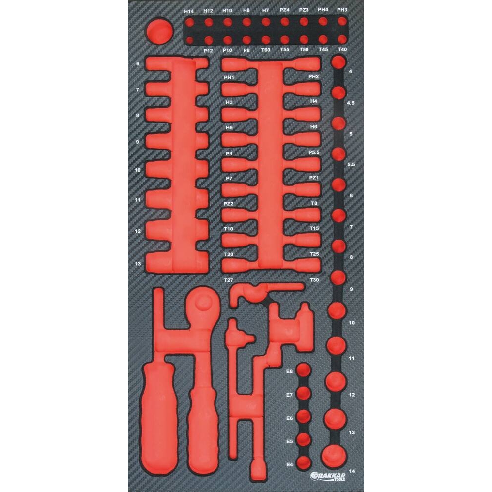 Module mousse vide - finition carbone pour douilles 1/4
