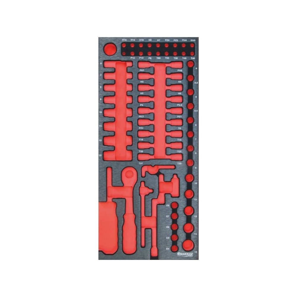 Module mousse DRAKKAR vide - finition métal pour douilles 1/4