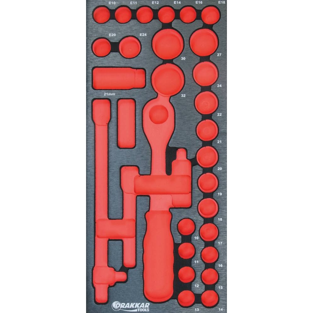 Module mousse vide - finition métal pour douilles 1/2