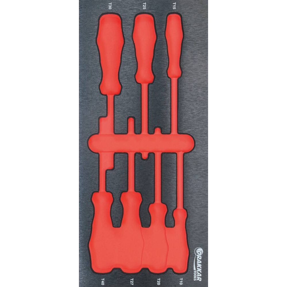 MODULE MOUSSE FINITION METAL VIDE TOURNEVIS TORX - DRAKKAR TOOLS - 84214