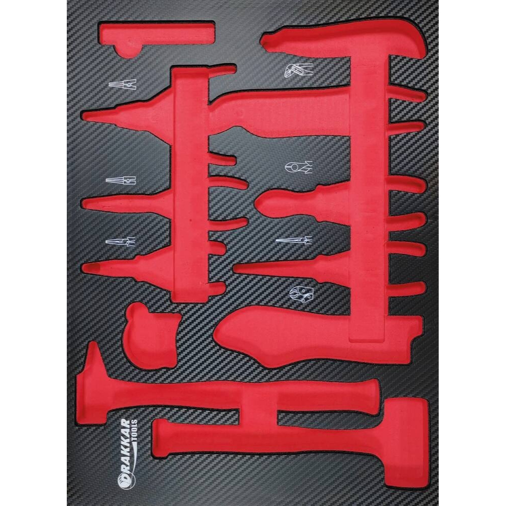 MODULE MOUSSE FINITION CARBONE VIDE PINCES ET MARTEAUX - DRAKKAR TOOLS - 84232