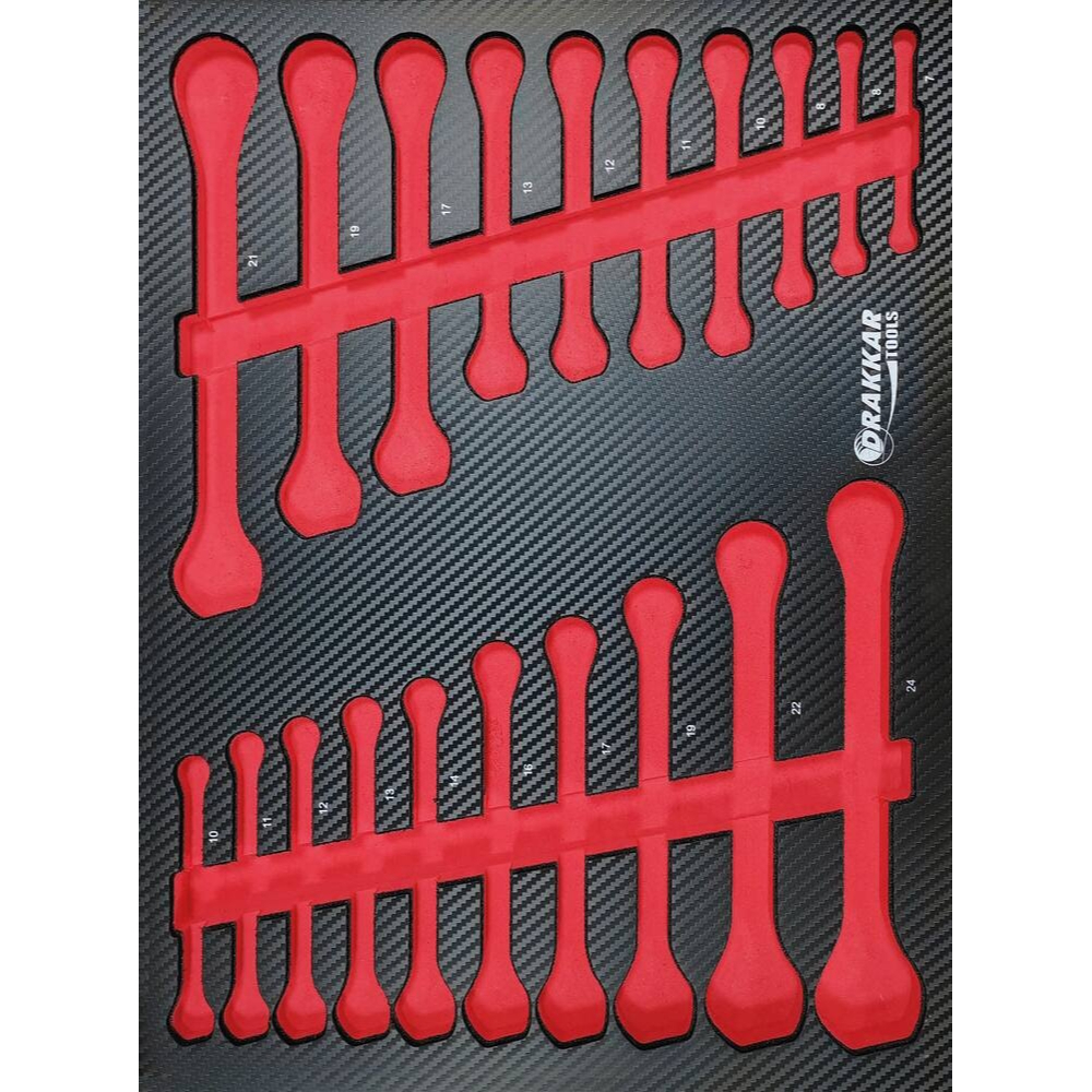 MODULE MOUSSE FINITION CARBONE VIDE CLES MIXTES - DRAKKAR TOOLS - 84233