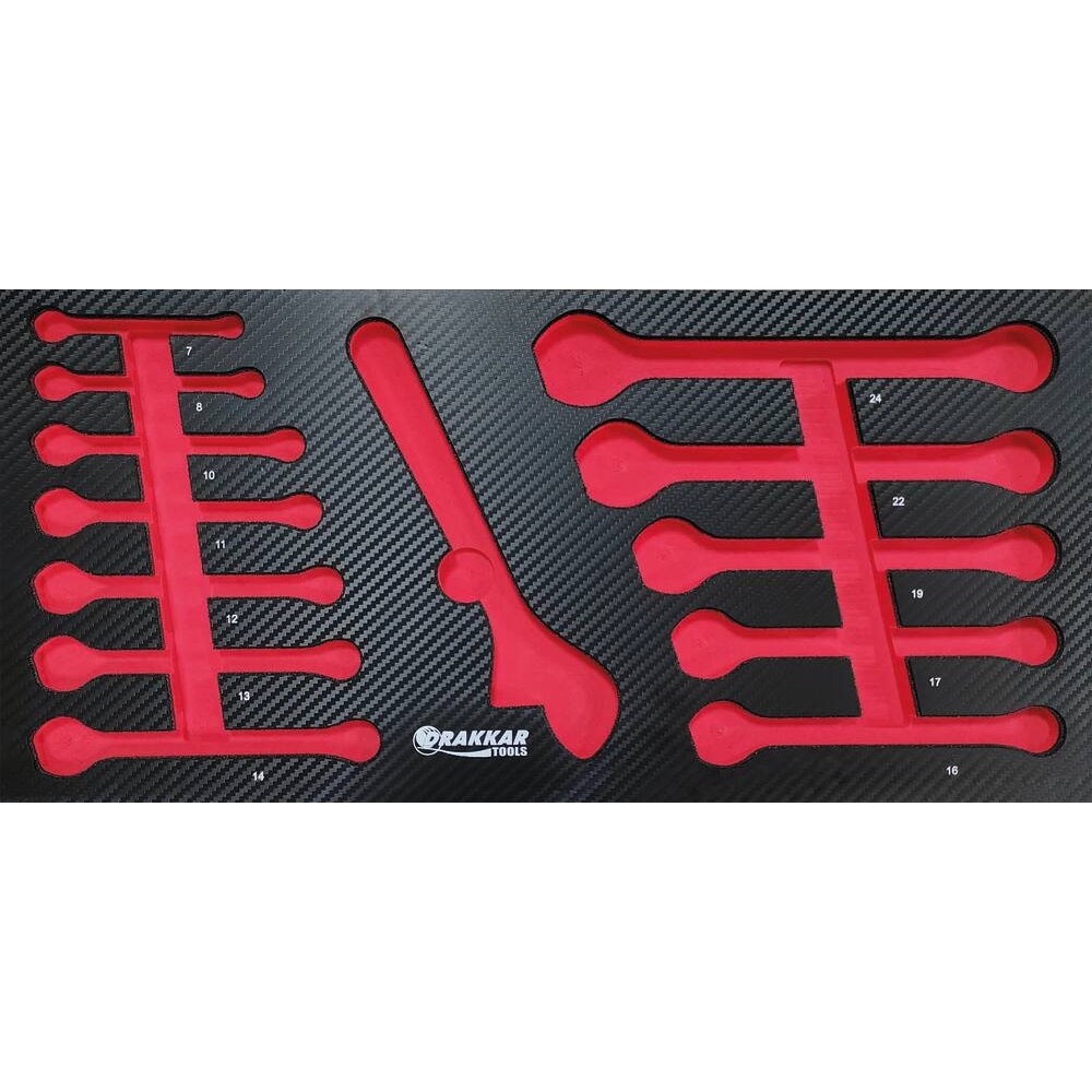 Module mousse vide - finition carbone pour clés mixtes - pour coffre DRAKKAR TOOLS - 84237
