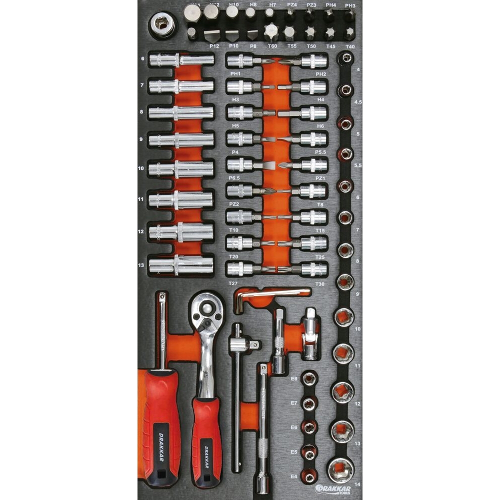 Module mousse 395x178x32mm métal douilles 1/4