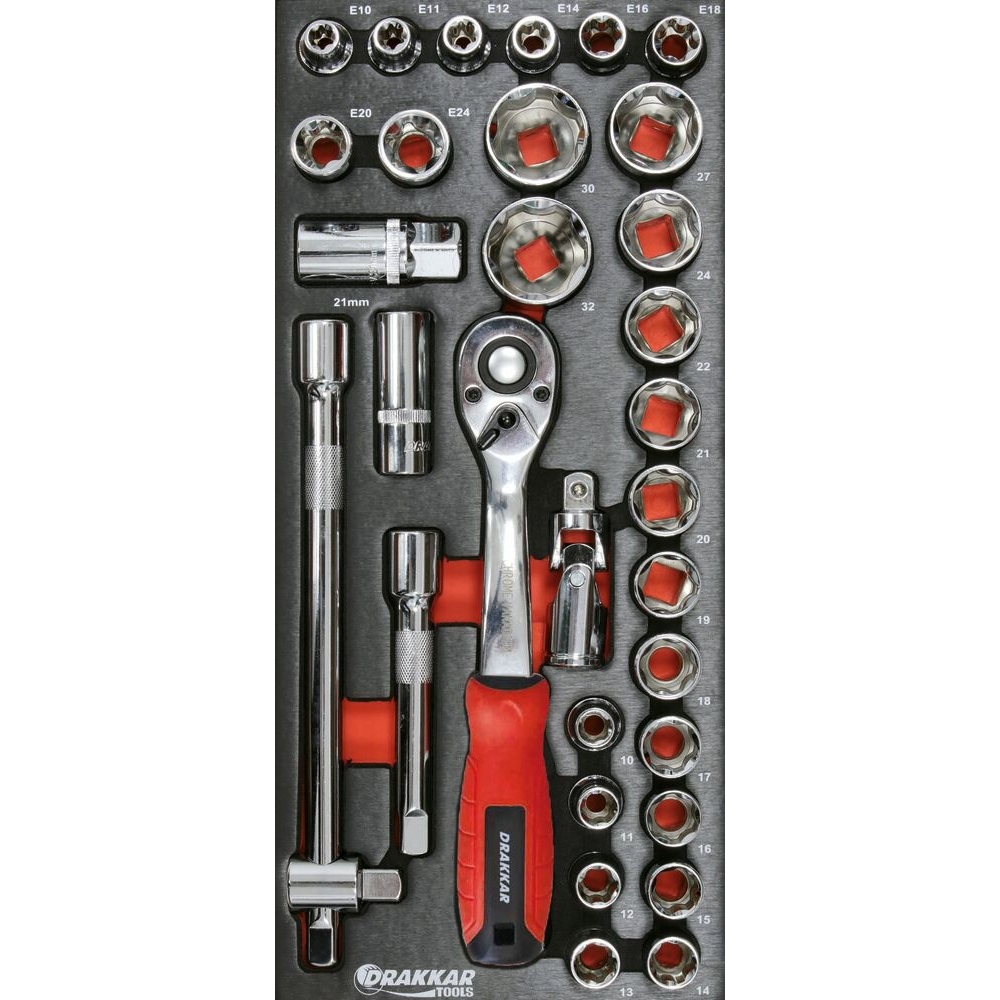 Module mousse 395x178x32mm métal douilles 1/2