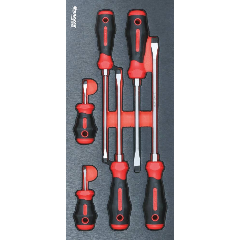 Module mousse 395x178mm métal tournevis plat - 6 pcs DRAKKAR TOOLS - 84256