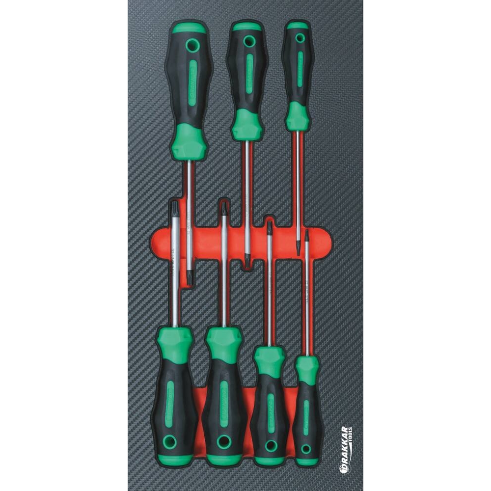 Module mousse 402x189mm carbone tournevis Torx - 7 pcs DRAKKAR TOOLS - 84263