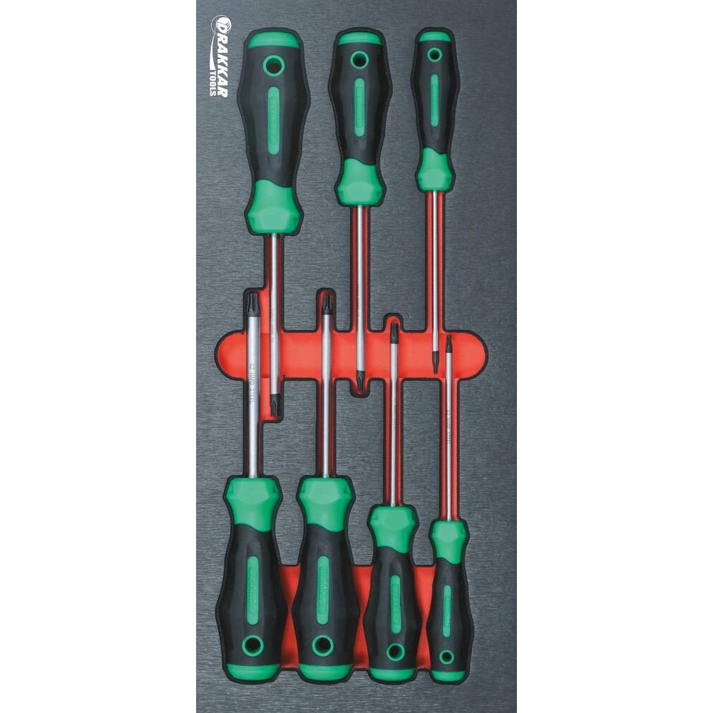 Module mousse 395x178mm métal tournevis Torx - 7 pcs DRAKKAR TOOLS - 84264