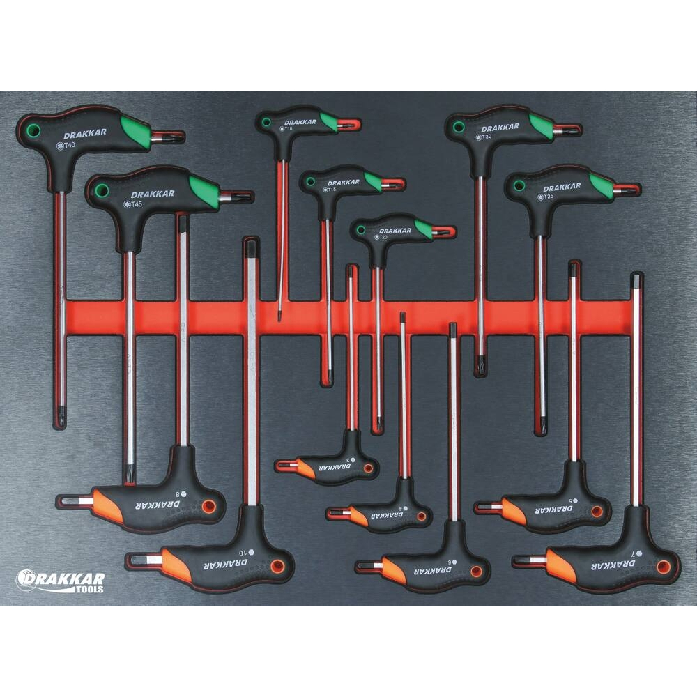 MODULE MOUSSE FINITION METAL PLEIN TOURNEVIS AVEC POIGNEE EN T HEX/TORX - DRAKKAR TOOLS - 84266