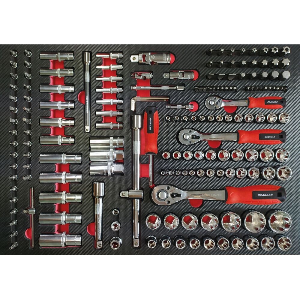 Module mousse 567x402mm carbone douilles 1/4