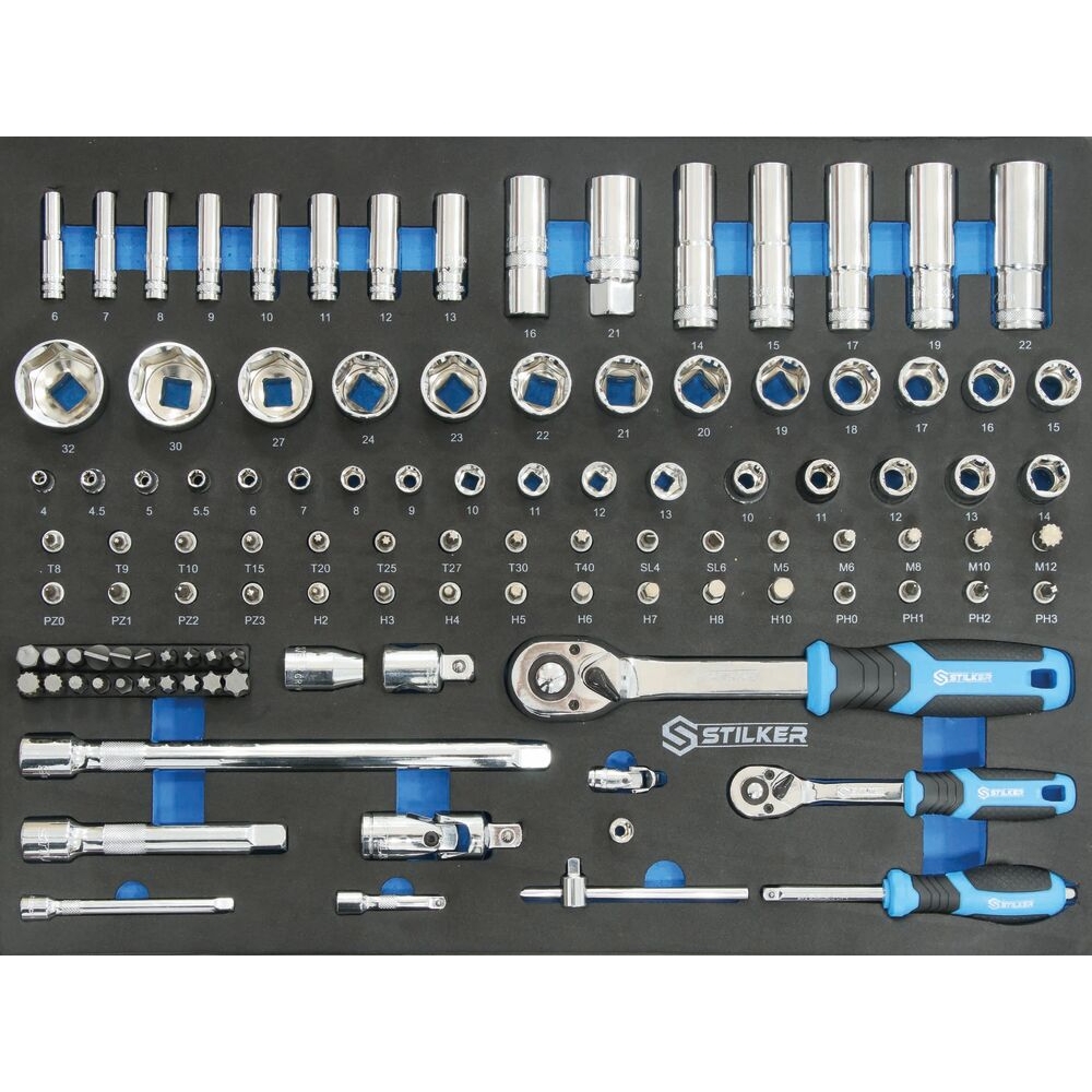 Module mousse 527x387mm douilles/cliquets 1/2