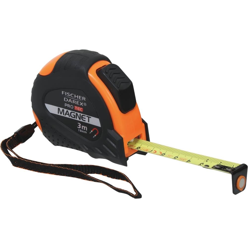 Mètre/mesure à ruban autoblocant 5x19mm magnétique boîtier bi-matière 14385