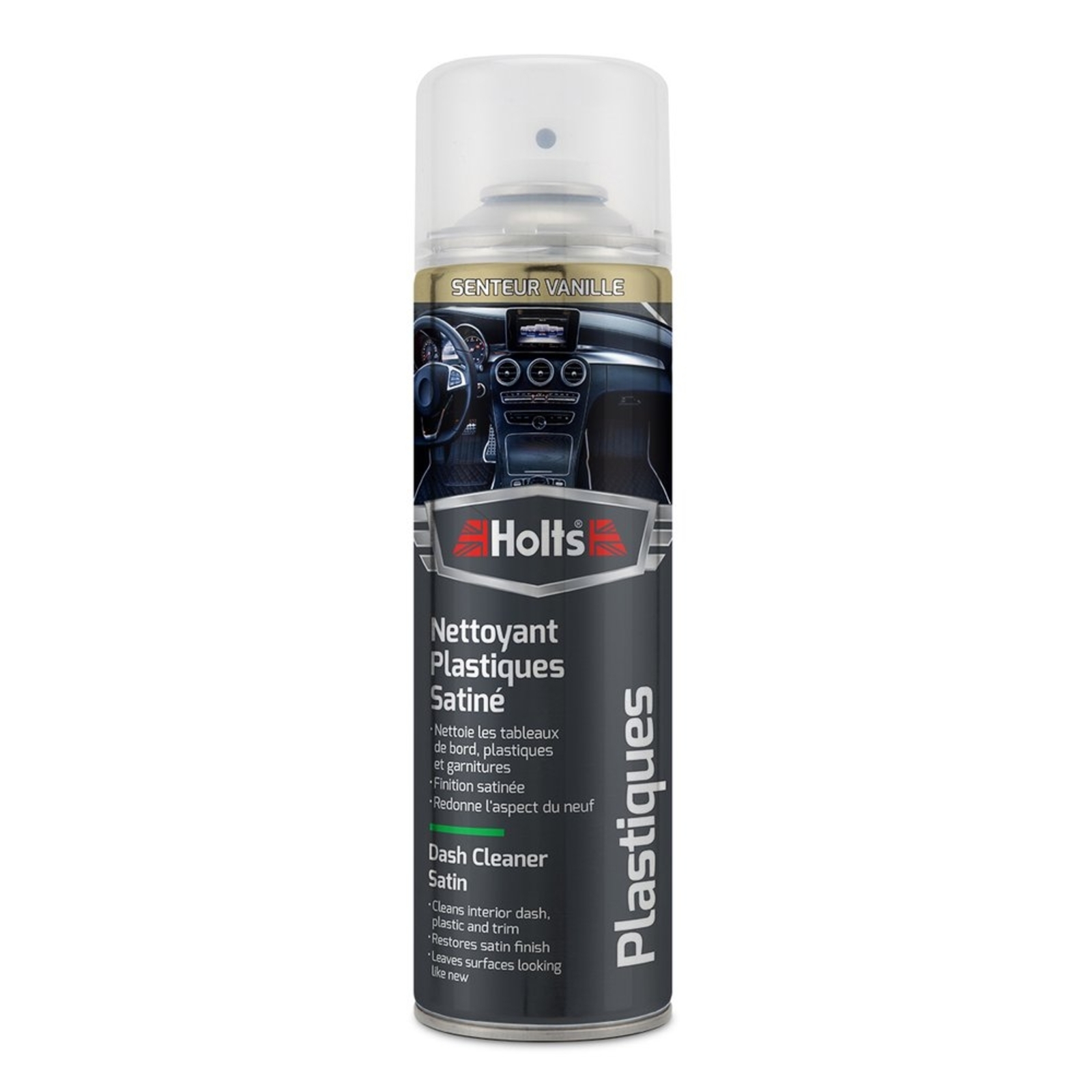 Nettoyant plastiques finition satinée senteur vanille - aérosol de 500ml HOLTS - HO008205