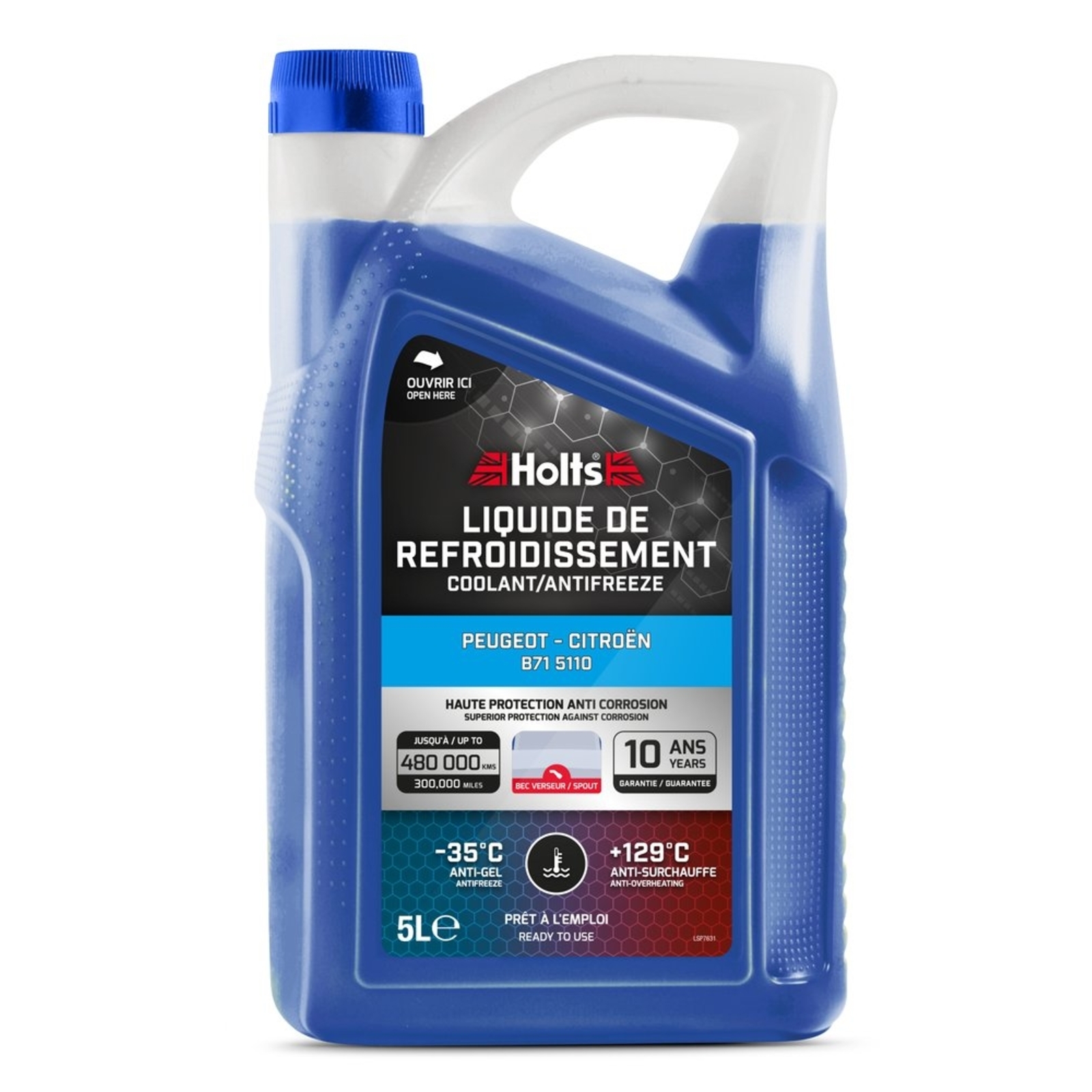 Liquide de refroidissement dédié Peugeot-Citroën B71 5110 - bidon avec bec de 5L HOLTS - HO012448