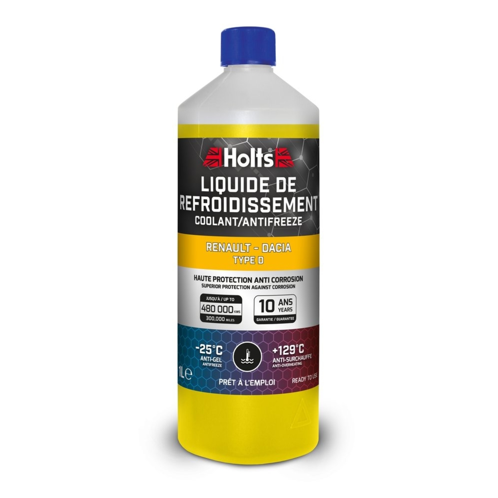 Liquide de refroidissement dédié Renault-Dacia type D - bidon de 1L HOLTS - HO012455