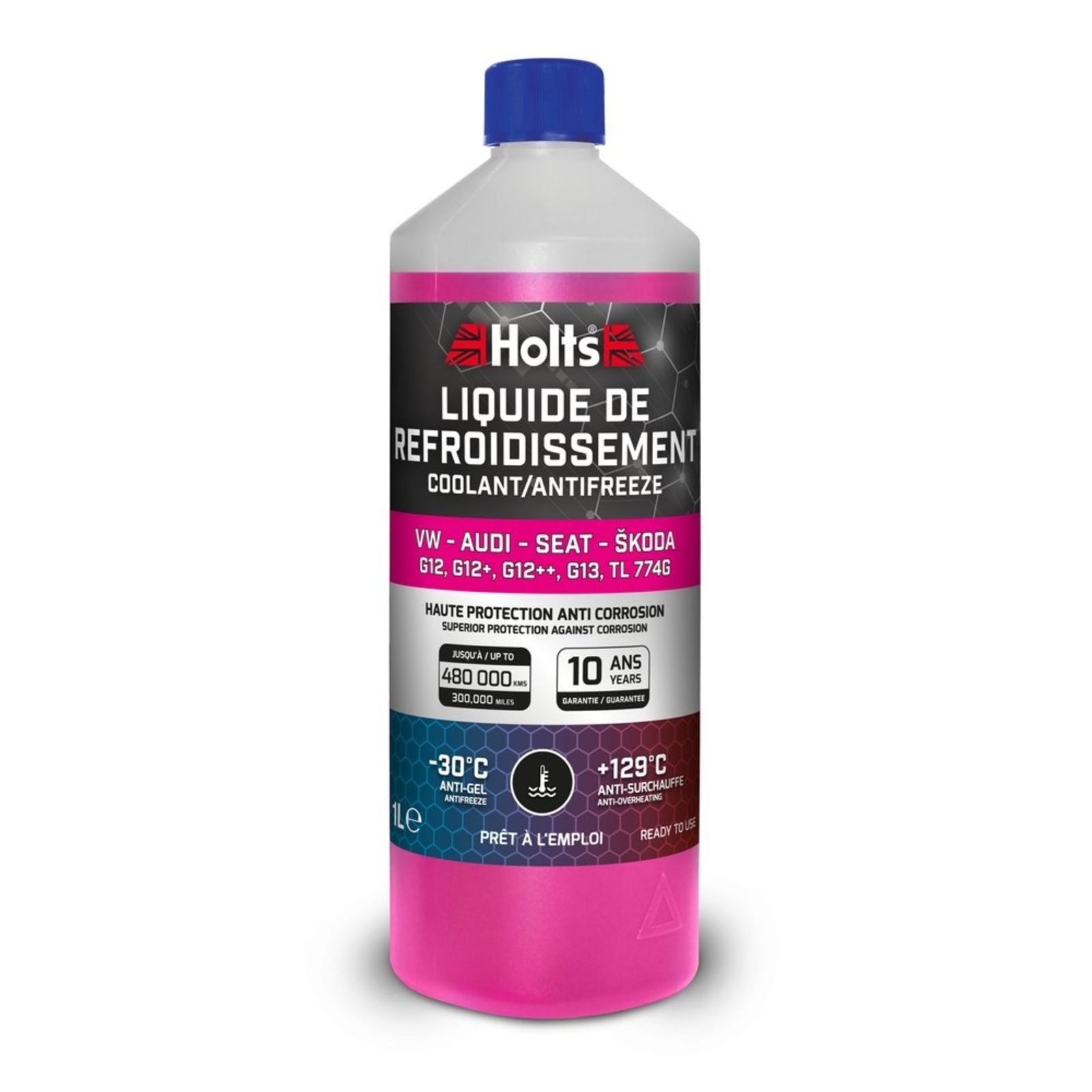 Liquide de refroidissement dédié VW-Audi-Seat-Skoda G12/ G12+ / G12++ / G13 / TL 774G bidon 1L HOLTS - HO012479