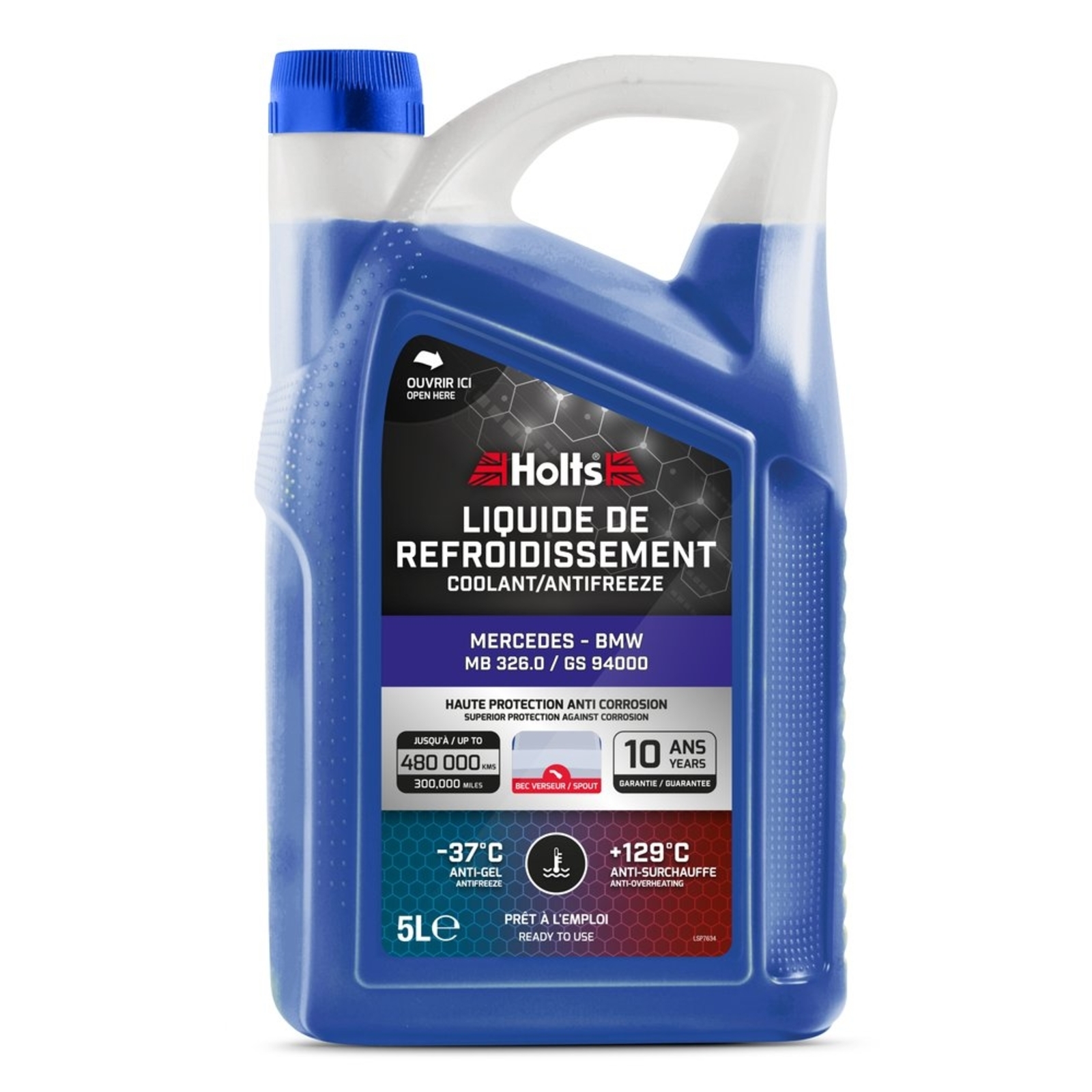 Liquide de refroidissement dédié Mercedes - BMW 325.0 / GS94000 - bidon avec bec de 5L HOLTS - HO012509