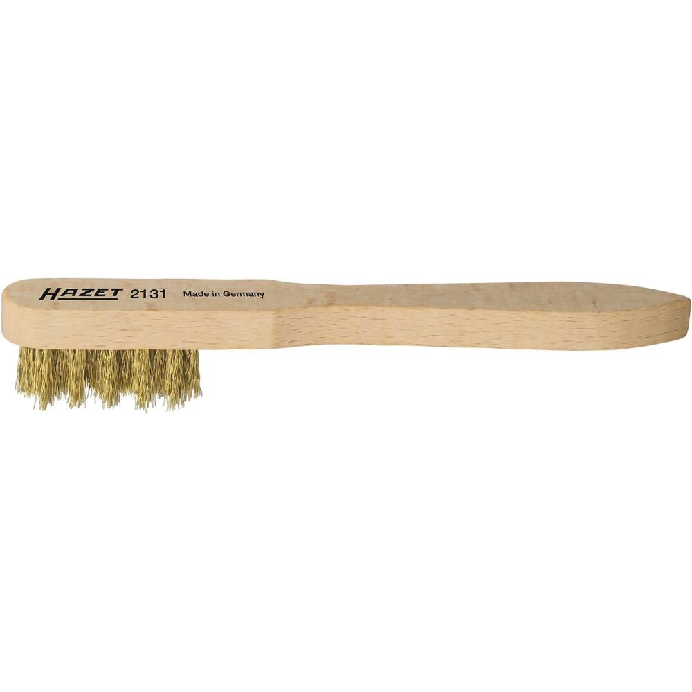 Brosse métallique fil laiton 3 rangs 150mm avec manche bois plat HAZET - HZ012541