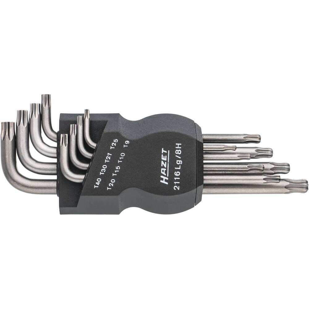 Clé mâle coudée Torx longue de T9 à T40 - étui de 8pcs HAZET - HZ051519